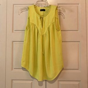 Neon Green-Yellow Sleeveless Blouse